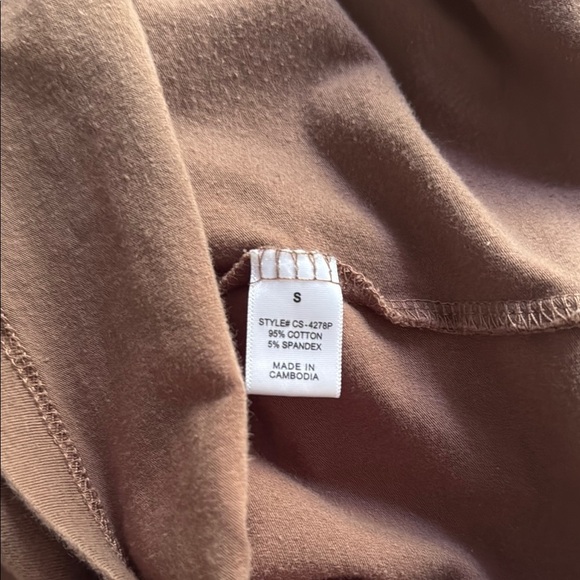 Zenana Premium Brown Short Sleeve Stretch Fitted T-Shirt Dress Small - Picture 6 of 6